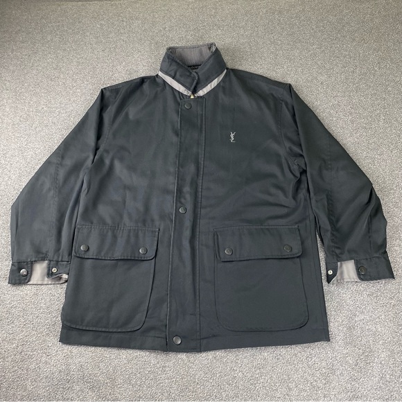 Vintage Ysl Yves Saint Laurent Harrington Jacket Reversible Men’s Size XL - Picture 8 of 16